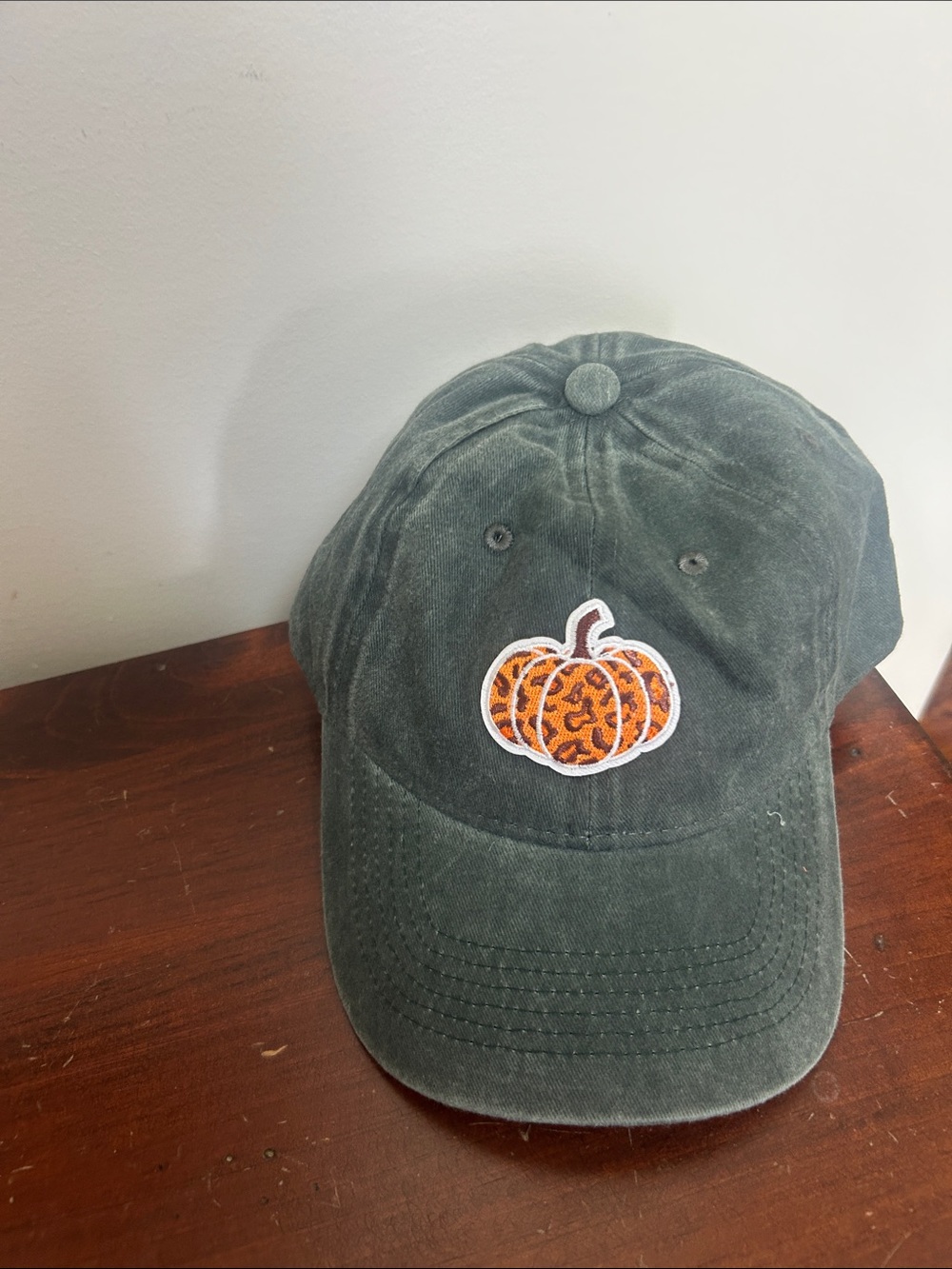 Fall Dark Green Pumpkin Patch Cap